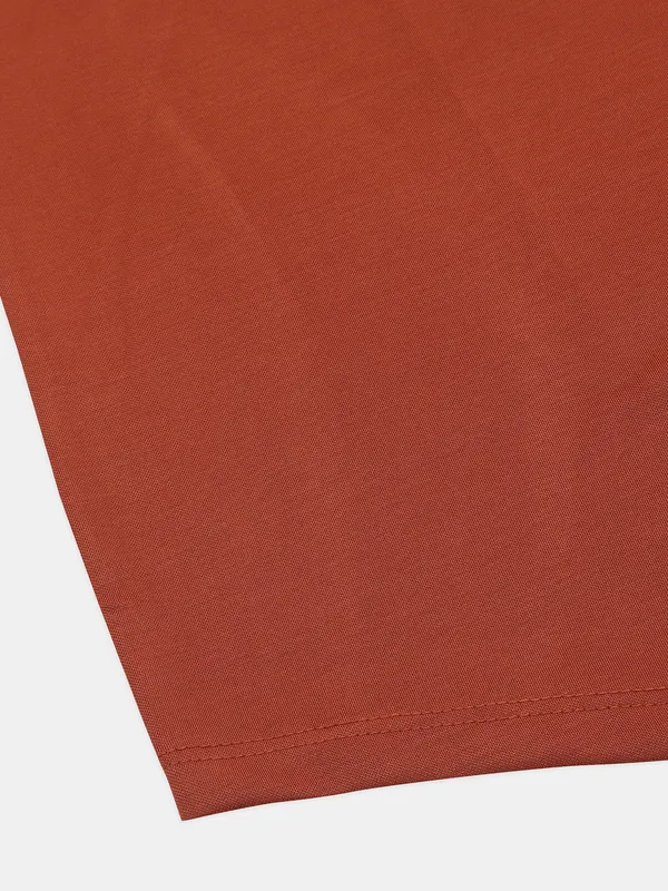 GS78 rust orange solid casual cotton shirt