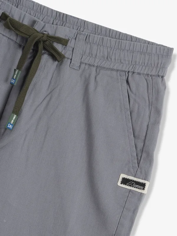 GS78 solid grey cotton track pant