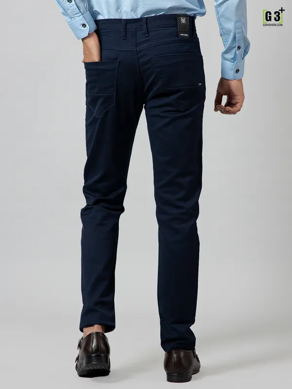 GS78 solid navy denim jeans for mens