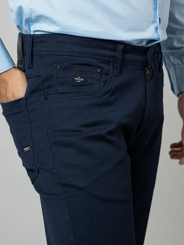 GS78 solid navy denim jeans for mens