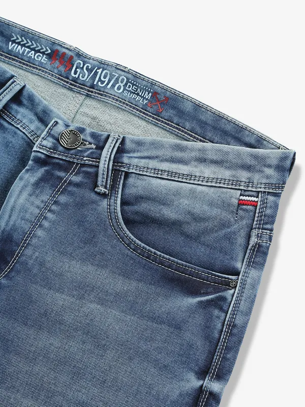 GS78 washed blue slim fit jeans