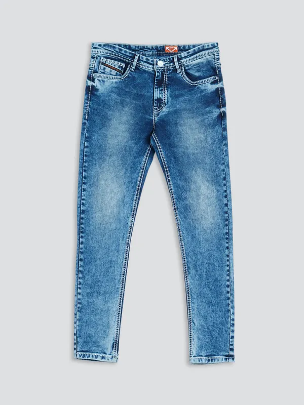 GS78 washed classic blue slim fit jeans