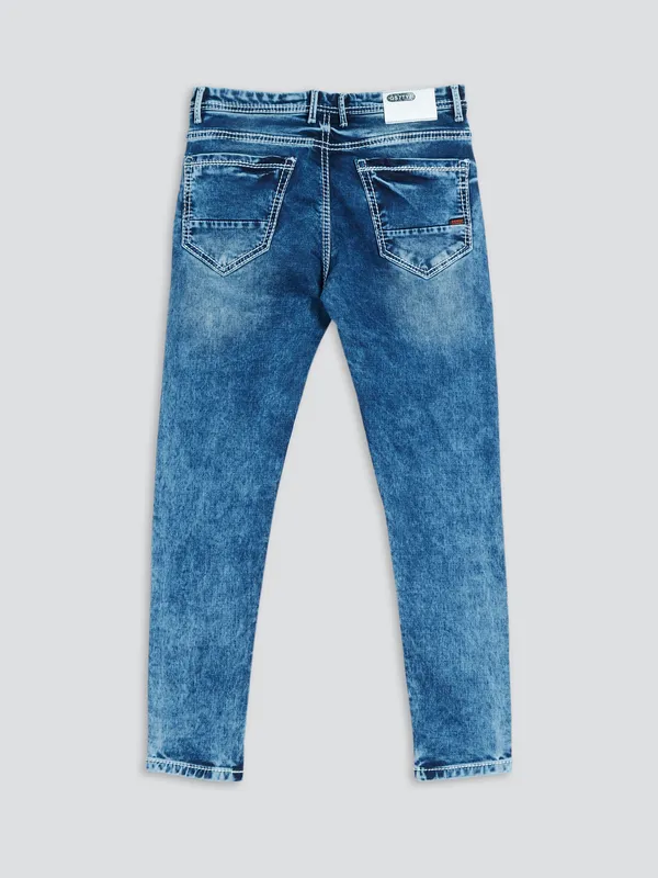 GS78 washed classic blue slim fit jeans
