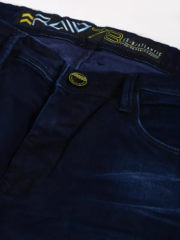 GS78 washed slim fit jeans in navy