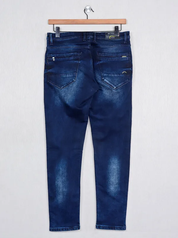 GS78 washed style navy denim jeans