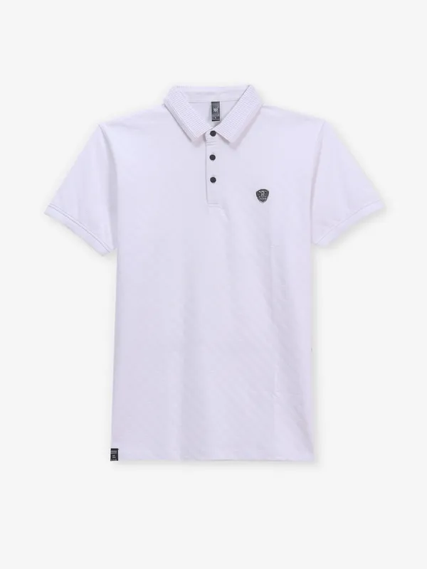 GS78 white plain cotton polo t-shirt