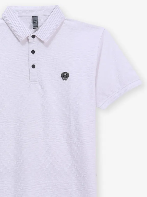 GS78 white plain cotton polo t-shirt