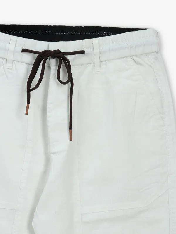 GS78 white solid cotton trouser
