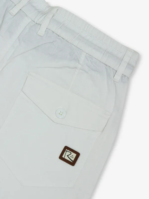 GS78 white solid cotton trouser