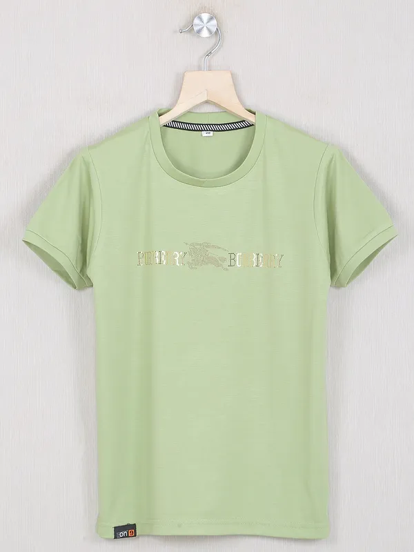 Gusto presented pista green hue t-shirt for little boys
