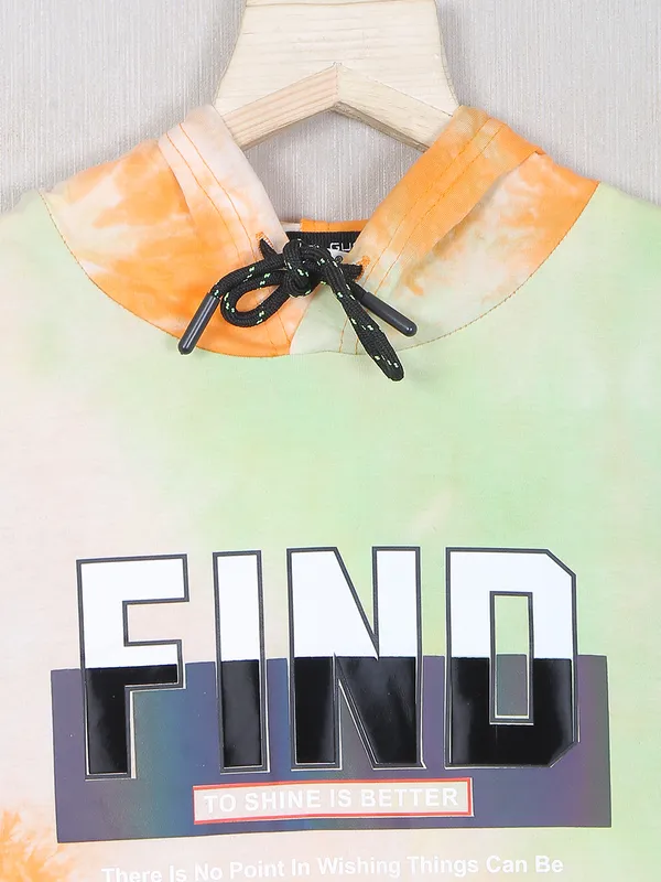 Gusto printed multi color casual wear boys t-shirt