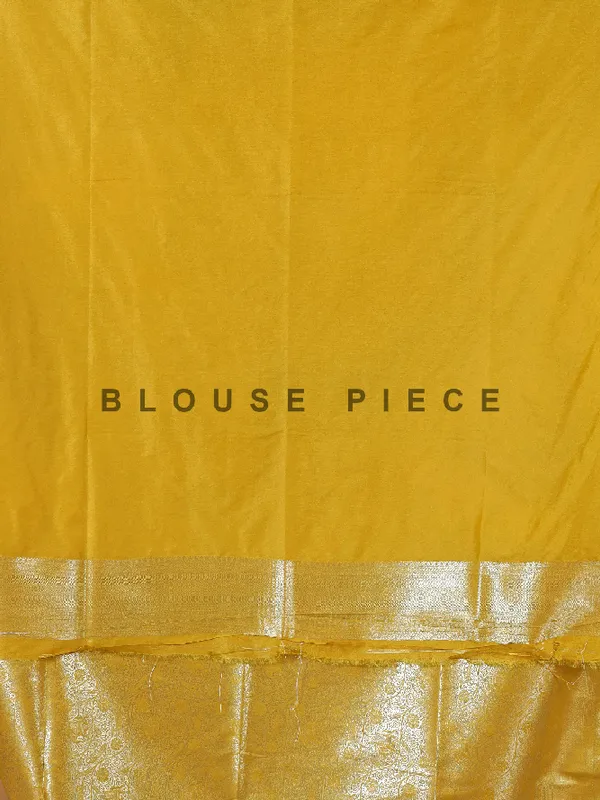 Haldi special yellow silk saree