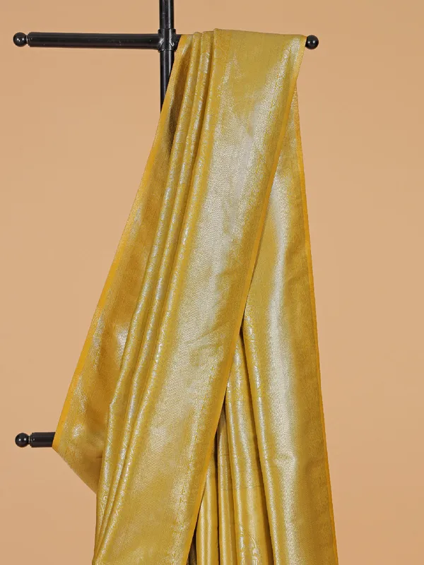 Haldi special yellow silk saree
