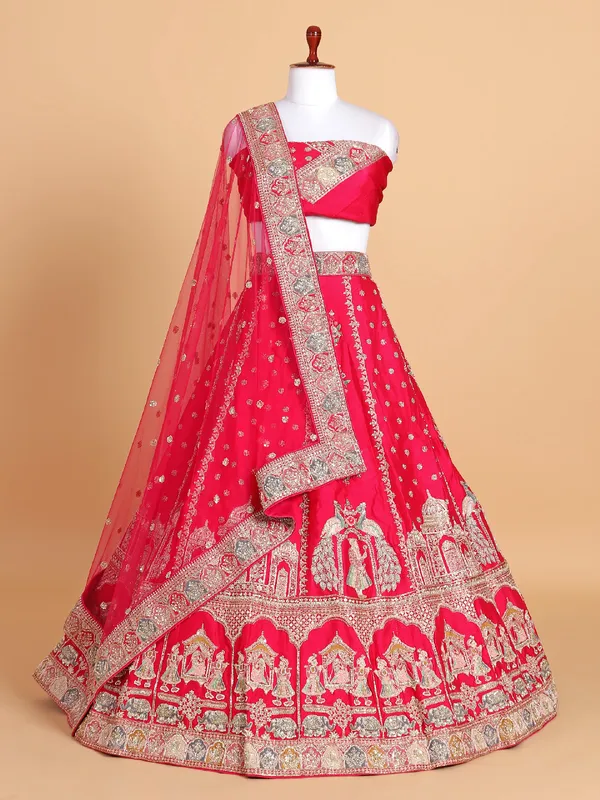 Heart melting rani silk lehenga choli