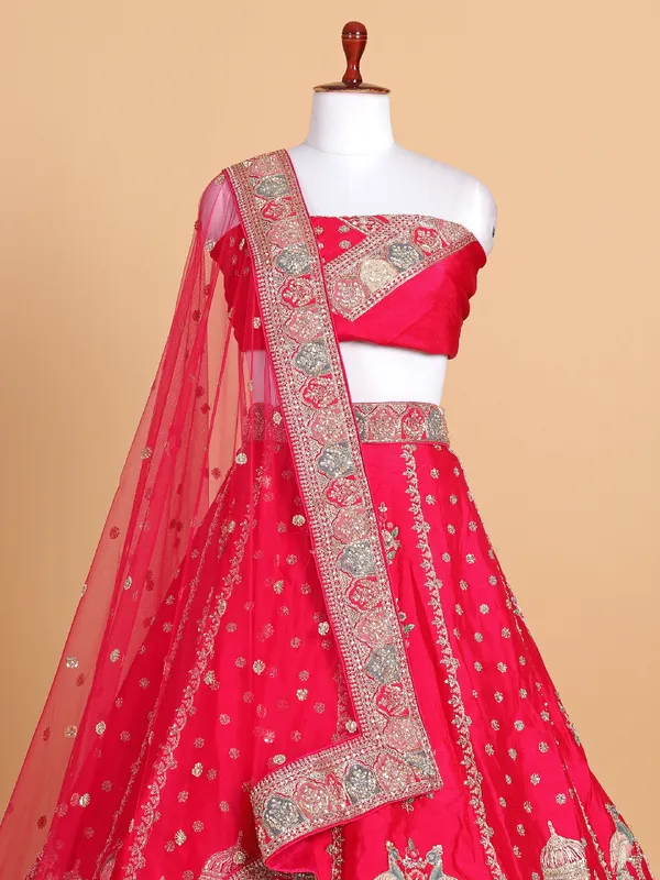 Heart melting rani silk lehenga choli