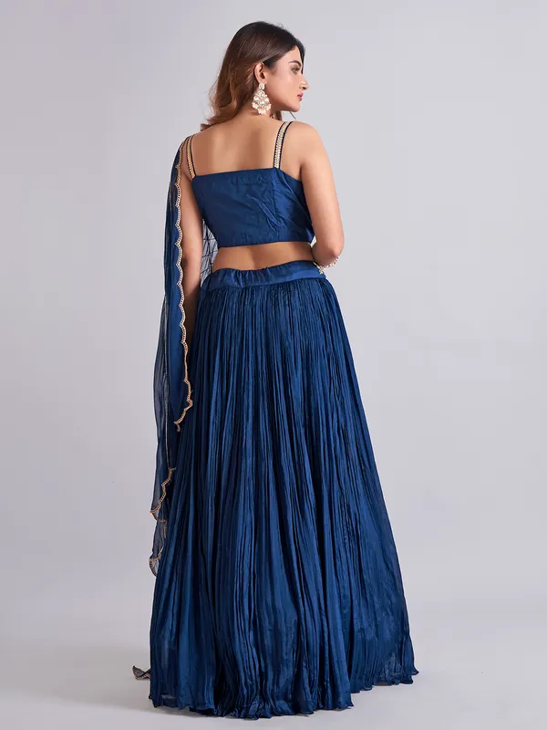Heavy blue georgette lehenga choli