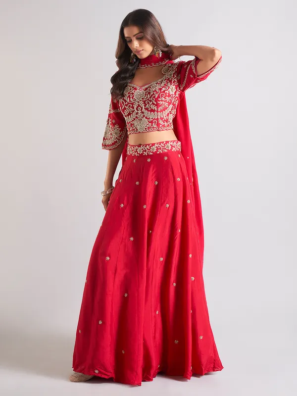 Heavy maroon silk palazzo suit