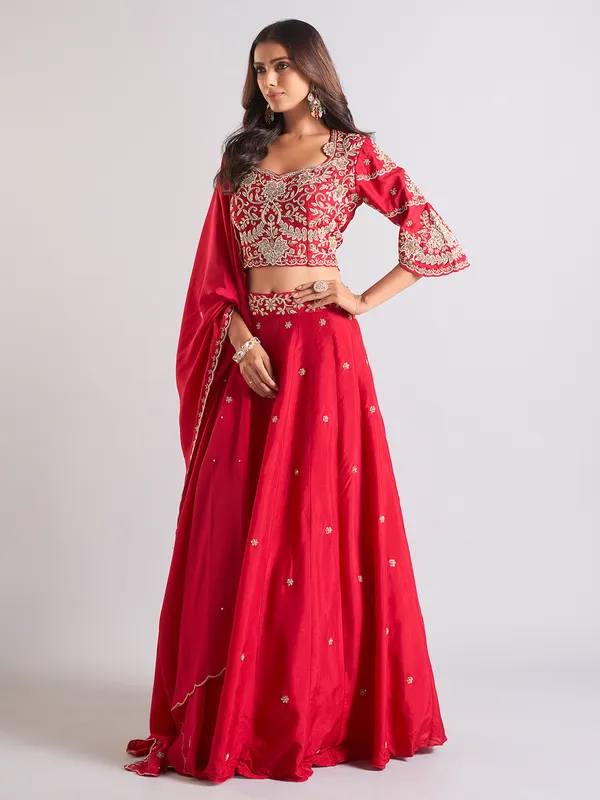 Heavy maroon silk palazzo suit