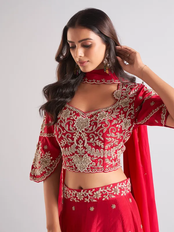 Heavy maroon silk palazzo suit