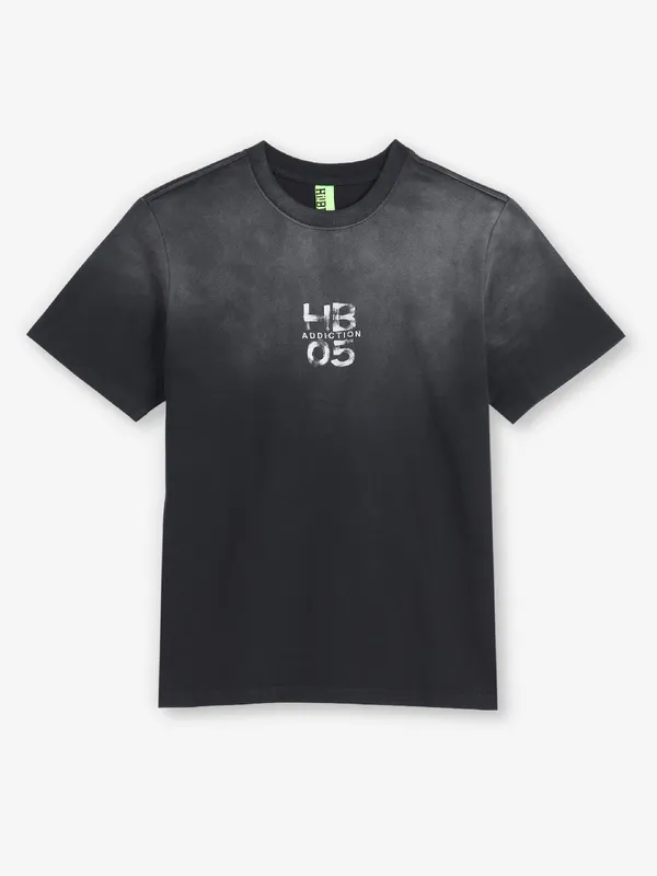 HIBRID black printed cotton t-shirt