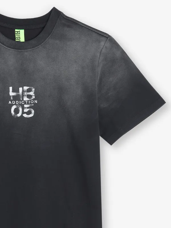 HIBRID black printed cotton t-shirt