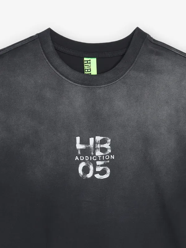 HIBRID black printed cotton t-shirt