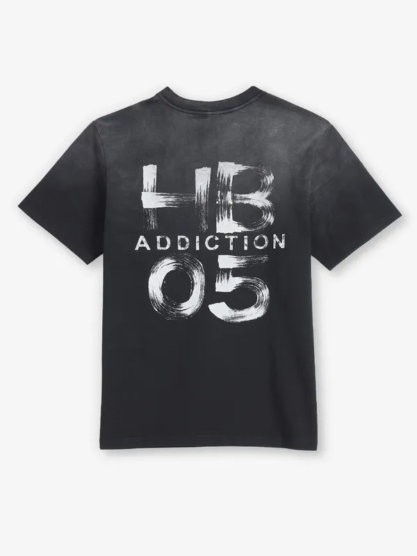 HIBRID black printed cotton t-shirt