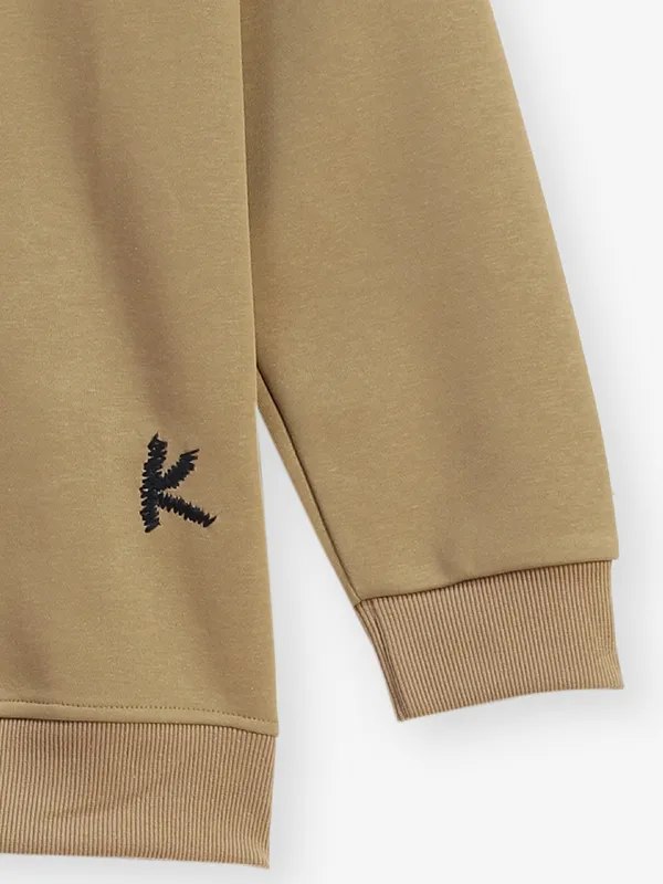 HIBRID khaki printed cotton t-shirt