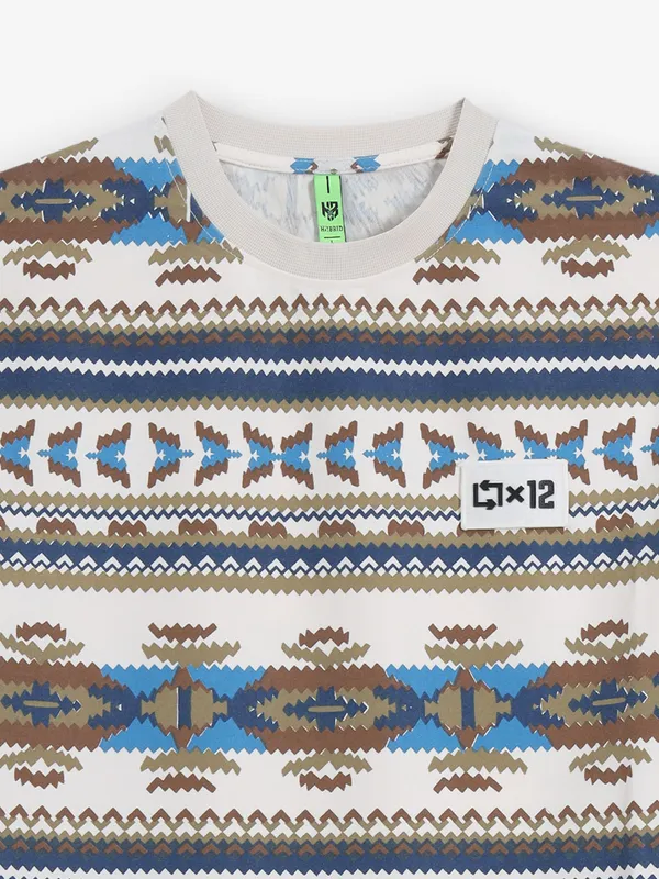 HIBRID off white cotton printed t-shirt