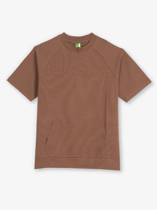 HIBRID plain brown cotton t-shirt
