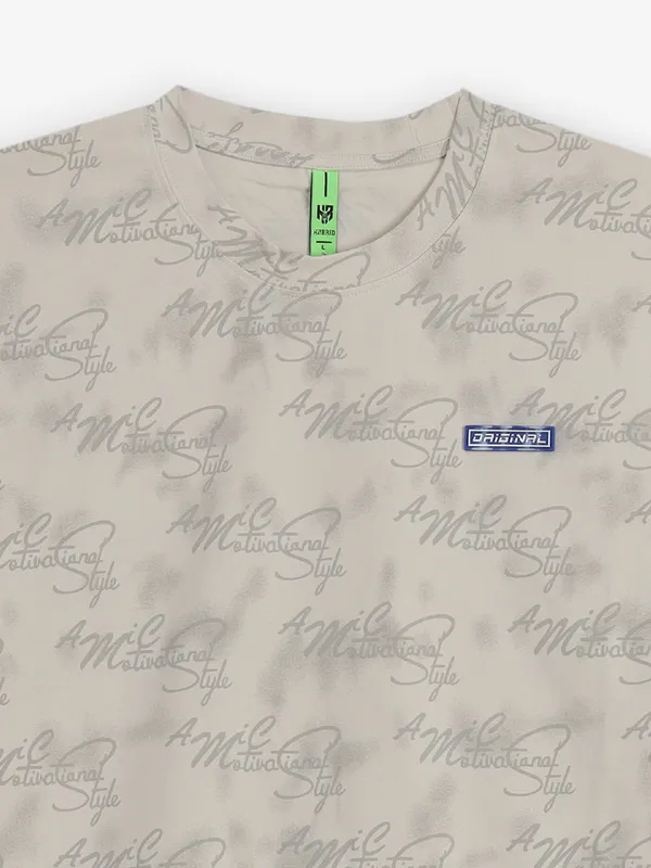 HIBRID printed beige cotton t-shirt