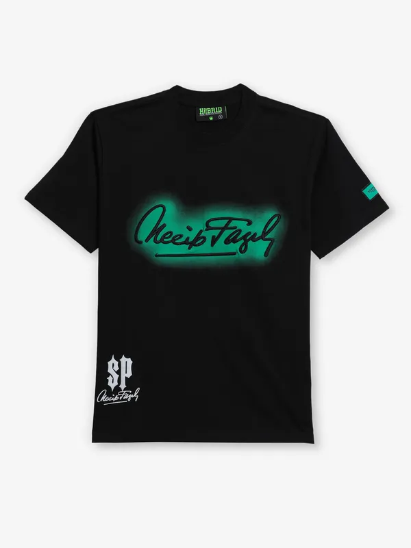 HIBRID printed black cotton t-shirt