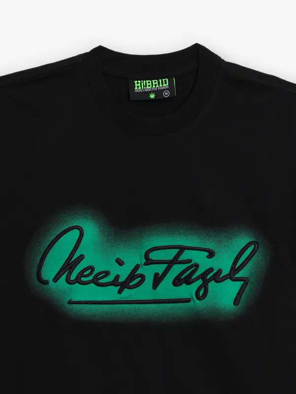 HIBRID printed black cotton t-shirt