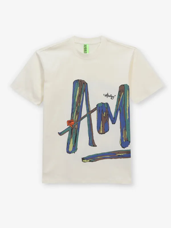 HIBRID printed off-white cotton t-shirt