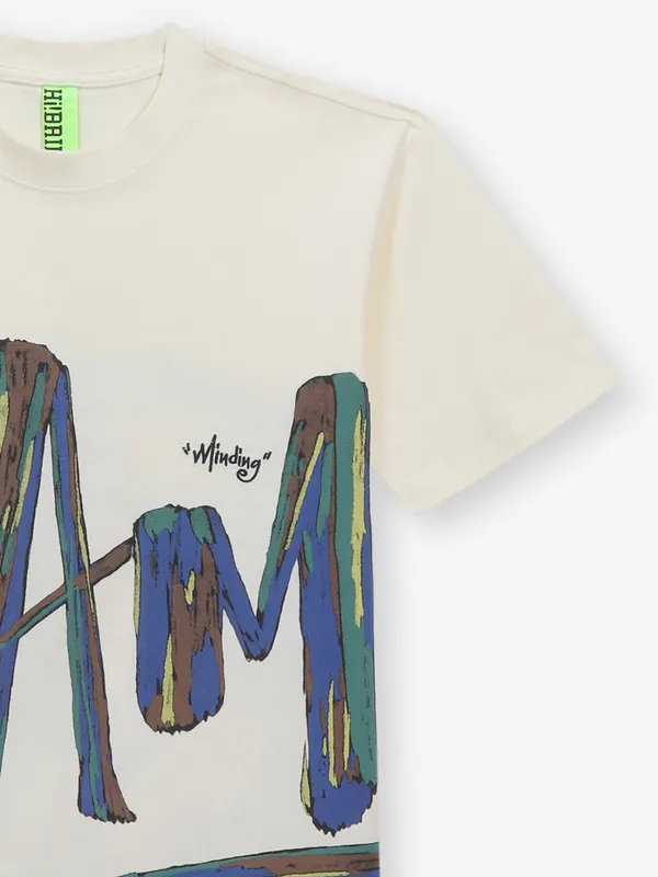 HIBRID printed off-white cotton t-shirt