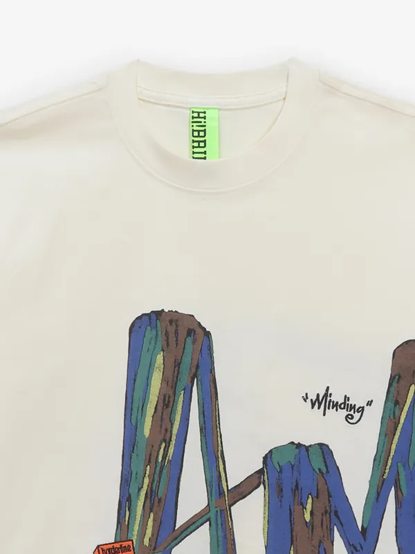 HIBRID printed off-white cotton t-shirt