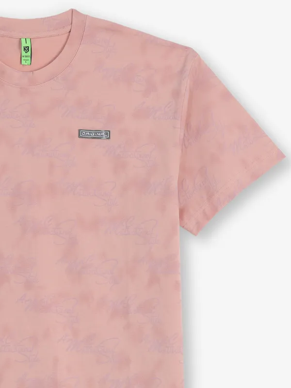 HIBRID printed onion pink cotton t-shirt