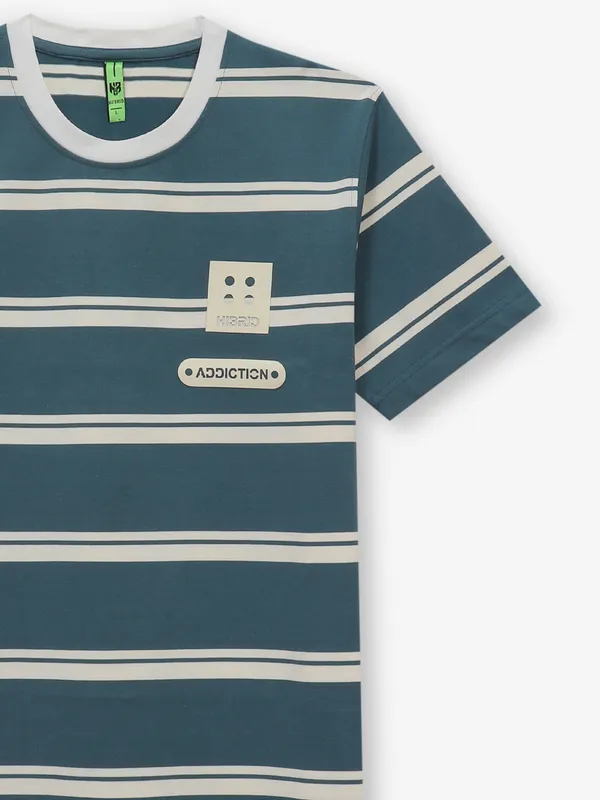 HIBRID rama blue stripe cotton t-shirt