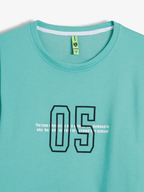 Hibrid sea green cotton t shirt