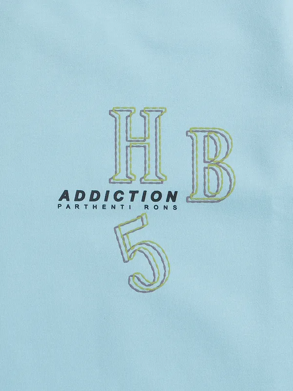 Hibrid sky blue cotton t shirt