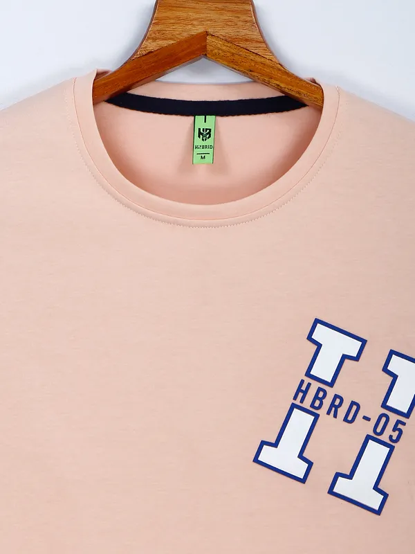 HIIBRID peach printed half sleeves t shirt