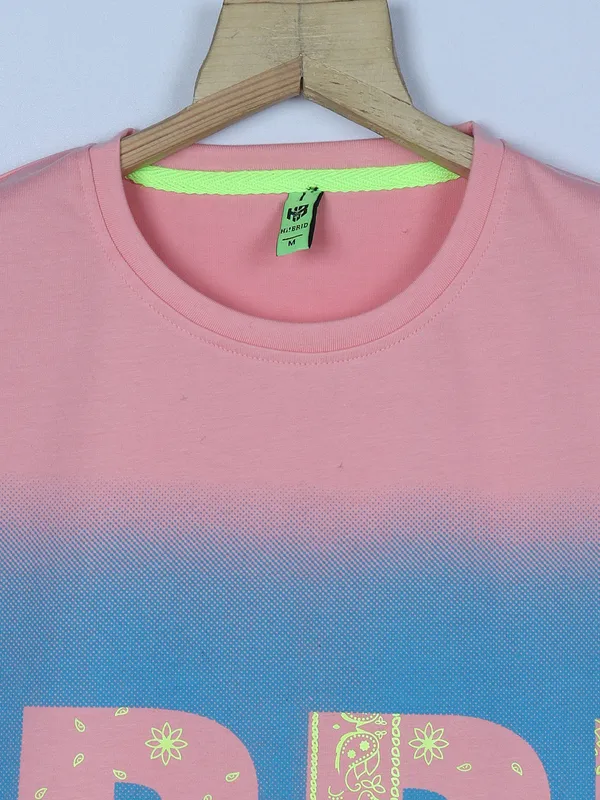 HIIBRID printed cotton t shirt in pink