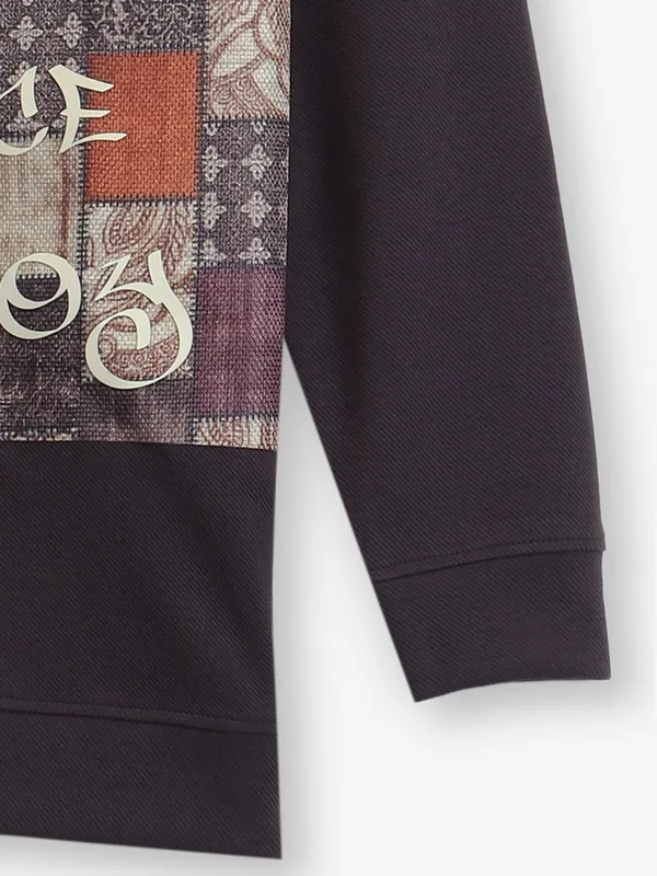 HYBRID brown cotton printed t-shirt