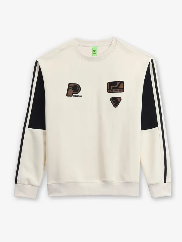 HYBRID off white full sleev cotton t-shirt