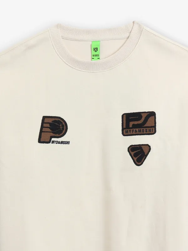HYBRID off white full sleev cotton t-shirt