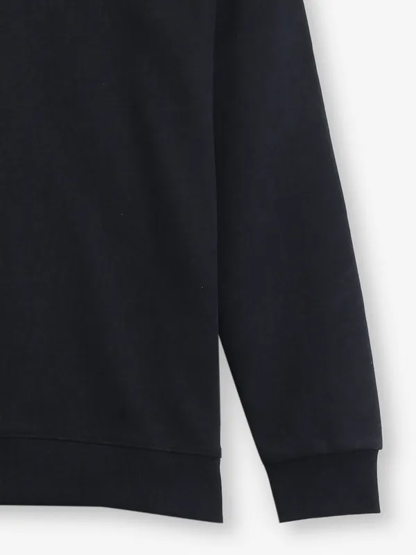 HYBRID plain black cotton round neck t-shirt