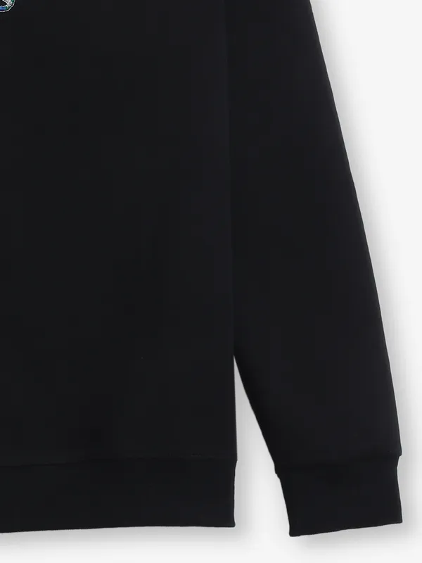HYBRID plain black round neck t-shirt