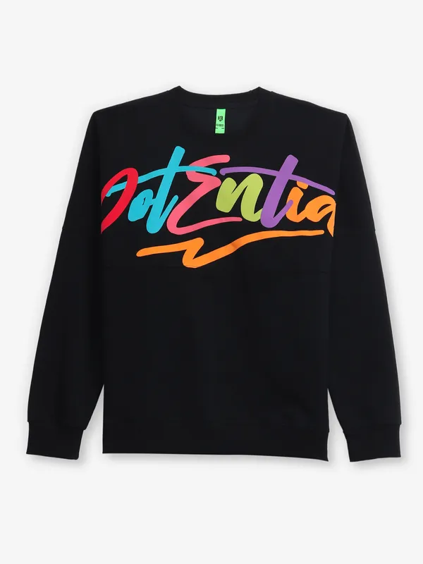 HYBRID printed black cotton t-shirt