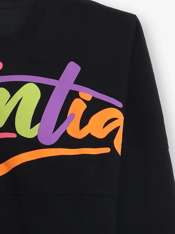 HYBRID printed black cotton t-shirt