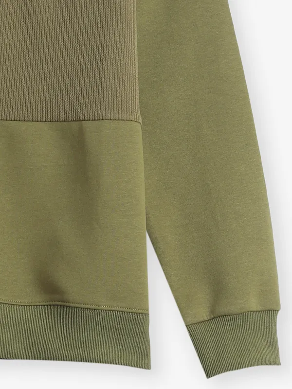 HYBRID printed olive cotton t-shirt
